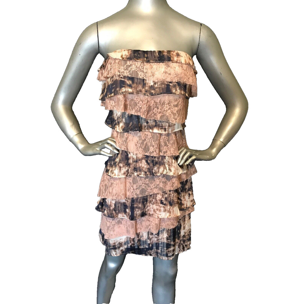 Aidan Aidan Maddox Chiffon Tiered Strapless Dress Size 6